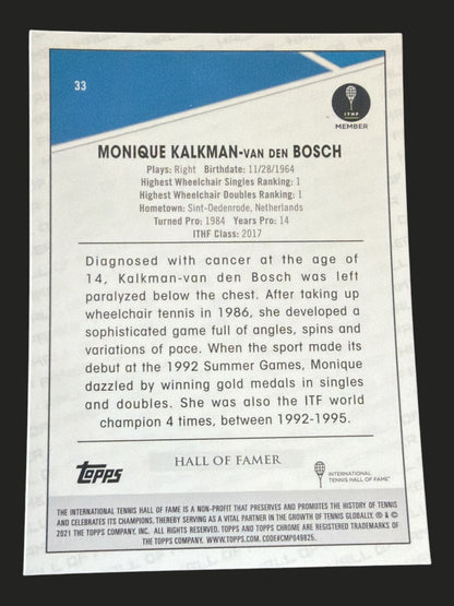 2021 Topps Chrome Tennis Monique Kalkman-Van den Bosch
