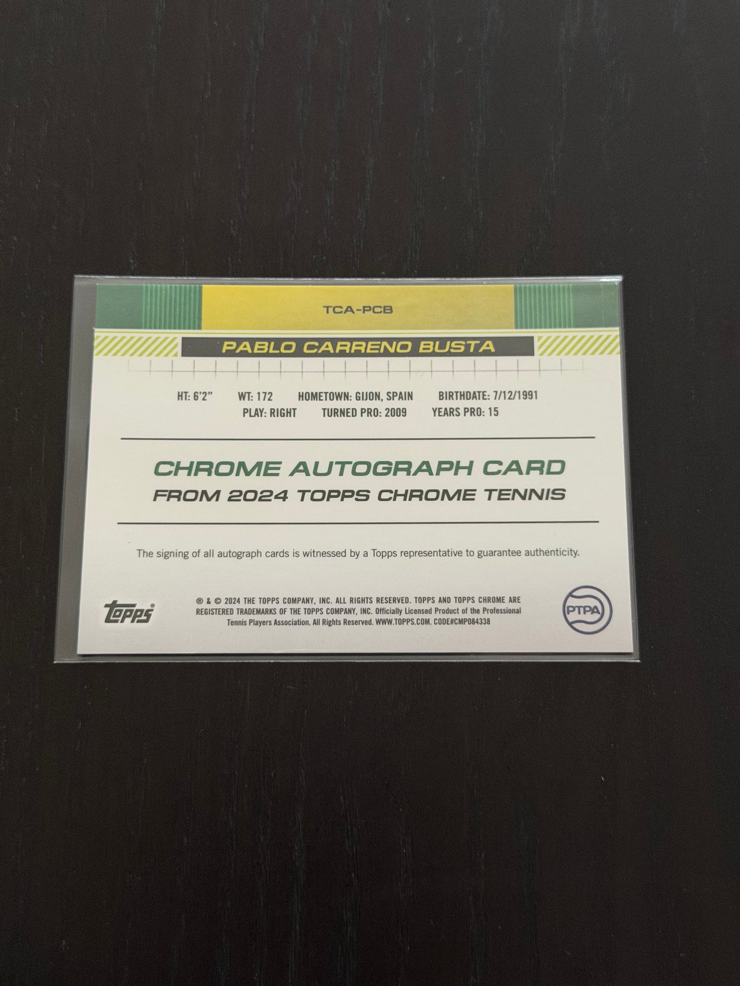 2024 Topps Chrome Autograph Pablo Carreno Busta