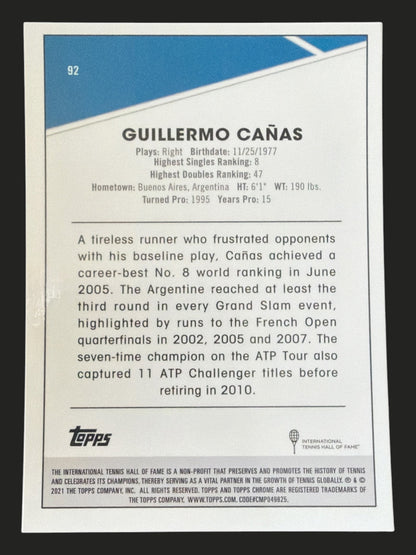 2021 Topps Chrome Tennis Guillermo Cañas