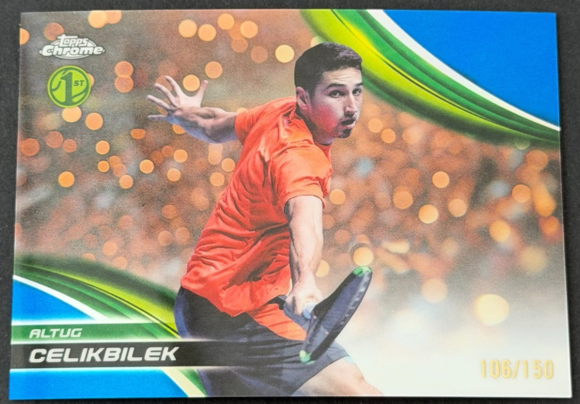2025 Topps Chrome Tennis Blue Refractor 106/150 Altug Celikbilek