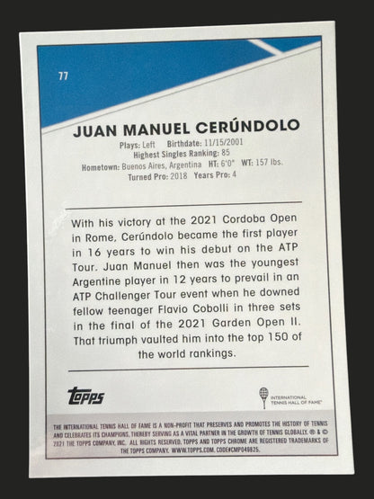 2021 Topps Chrome Tennis Juan Manuel Cerúndolo