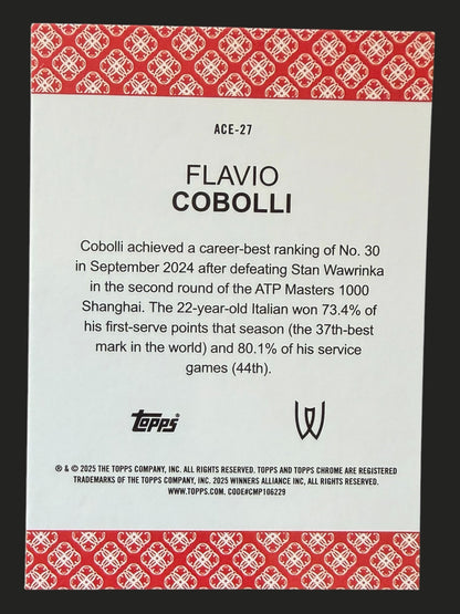 2025 Topps Chrome Tennis Aces Flavio Cobolli