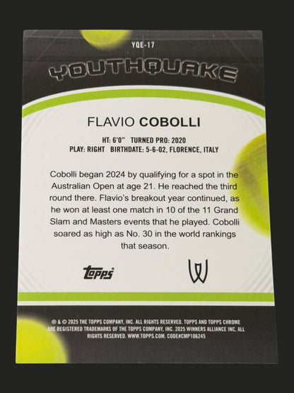 2025 Topps Chrome Youthquake Flavio Cobolli