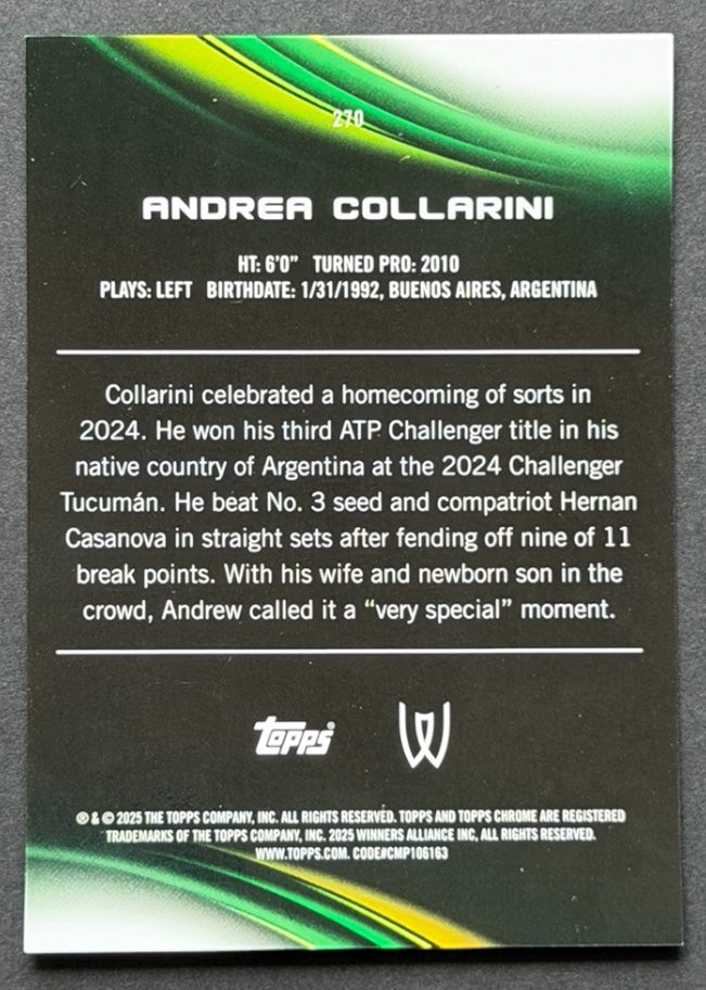 2025 Topps Chrome Tennis Pink Geometric Refractor 45/65 Andrea Collarini