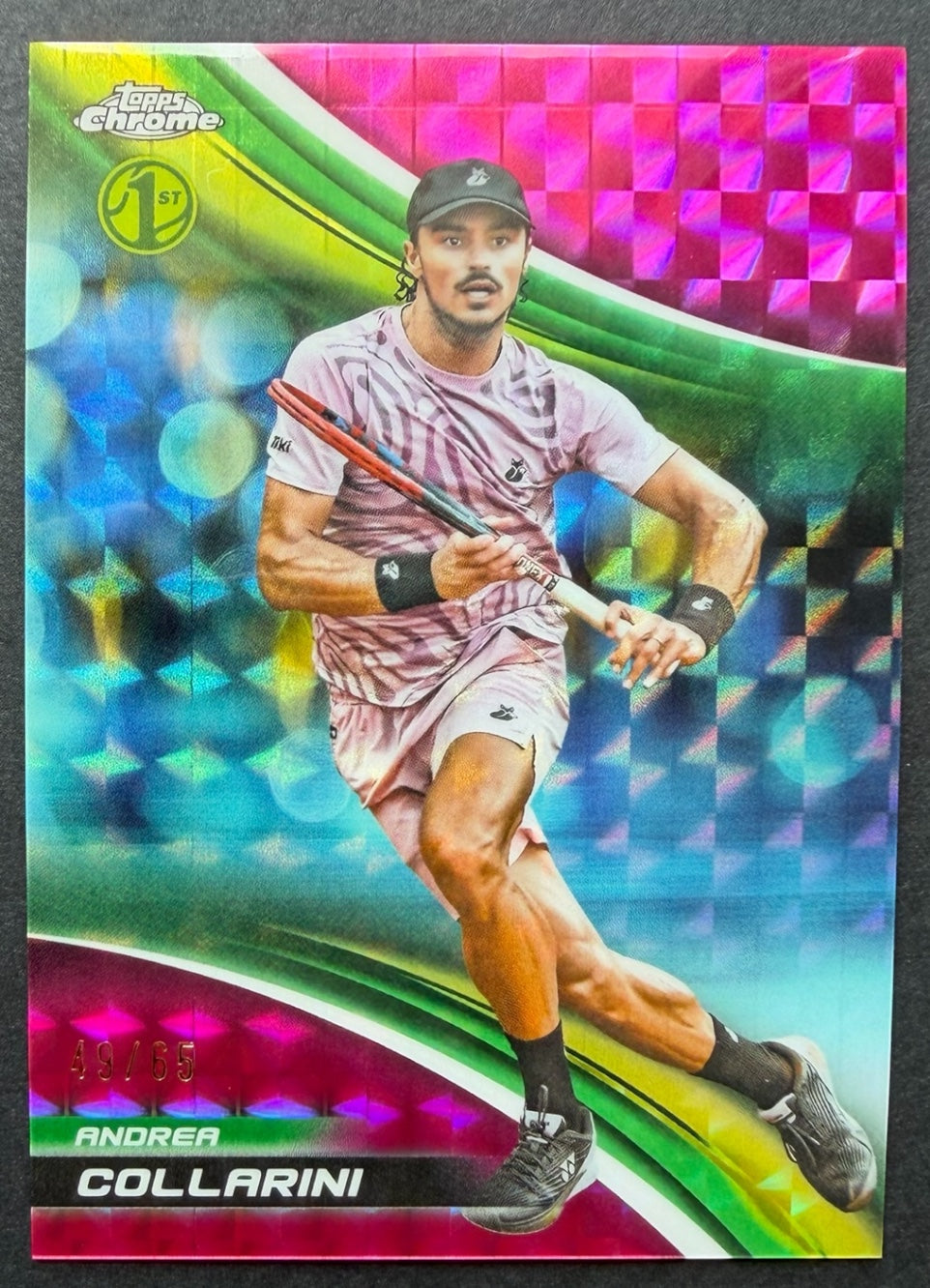 2025 Topps Chrome Tennis Pink Geometric Refractor 45/65 Andrea Collarini