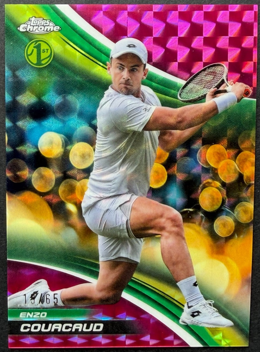 2025 Topps Chrome Tennis Pink Geometric Refractor 19/65 Enzo Couacaud