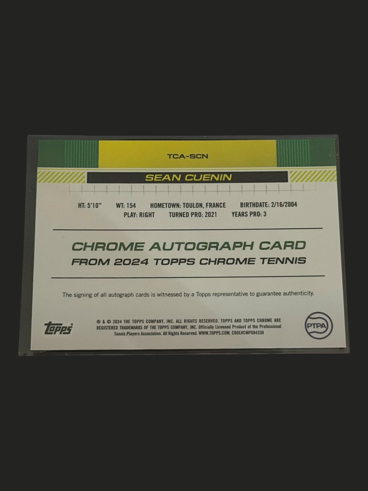 2024 Topps Chrome Autograph Sean Cuenin