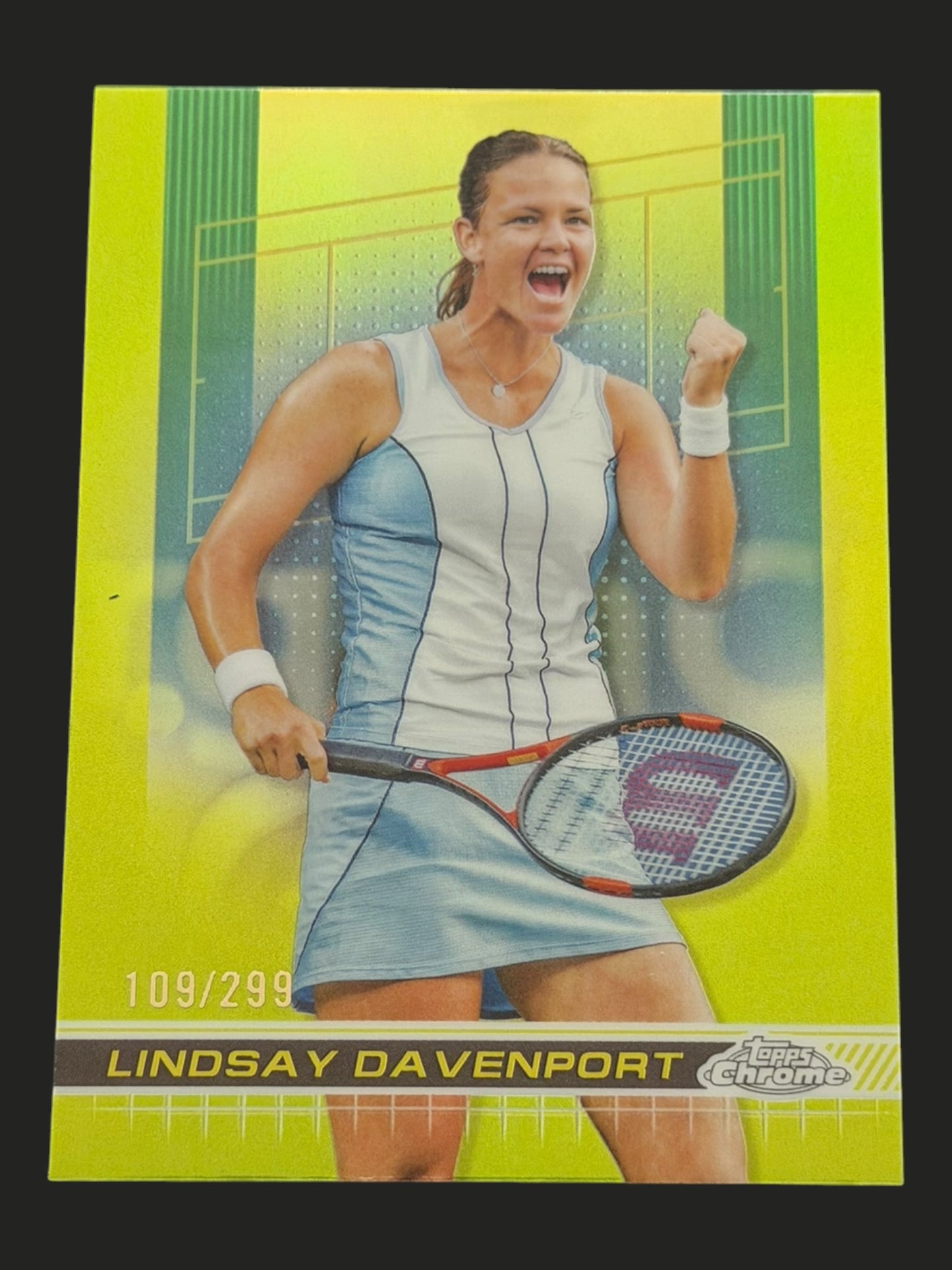 2024 Topps Chrome Tennis Lime Green Refractor 109/299 Lindsay Davenport