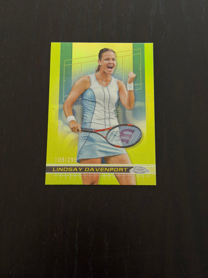 2024 Topps Chrome Tennis Lime Green Refractor 109/299 Lindsay Davenport