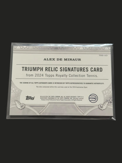 2024 Topps Royalty Gold Triumph Relic Signatures 09/10 Alex de Minaur