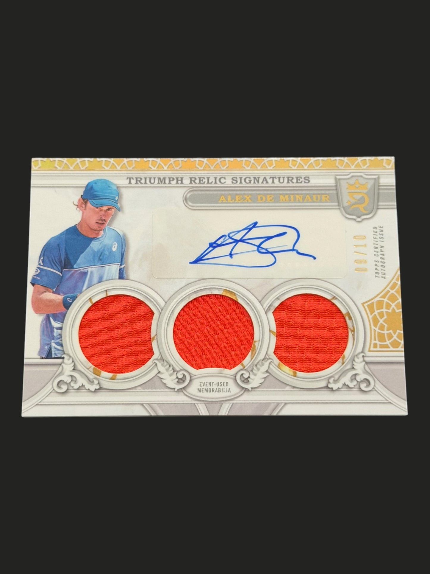 2024 Topps Royalty Gold Triumph Relic Signatures 09/10 Alex de Minaur