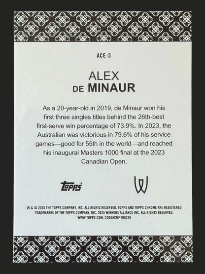 2025 Topps Chrome Tennis Aces Alex de Minaur