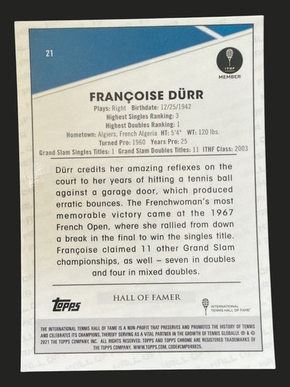 2021 Topps Chrome Tennis Françoise Dürr