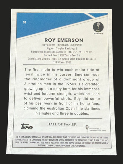 2021 Topps Chrome Tennis Roy Emerson