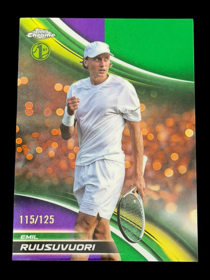 2025 Topps Chrome Tennis Purple Green Refractor 115/125 Emil Ruusuvuori