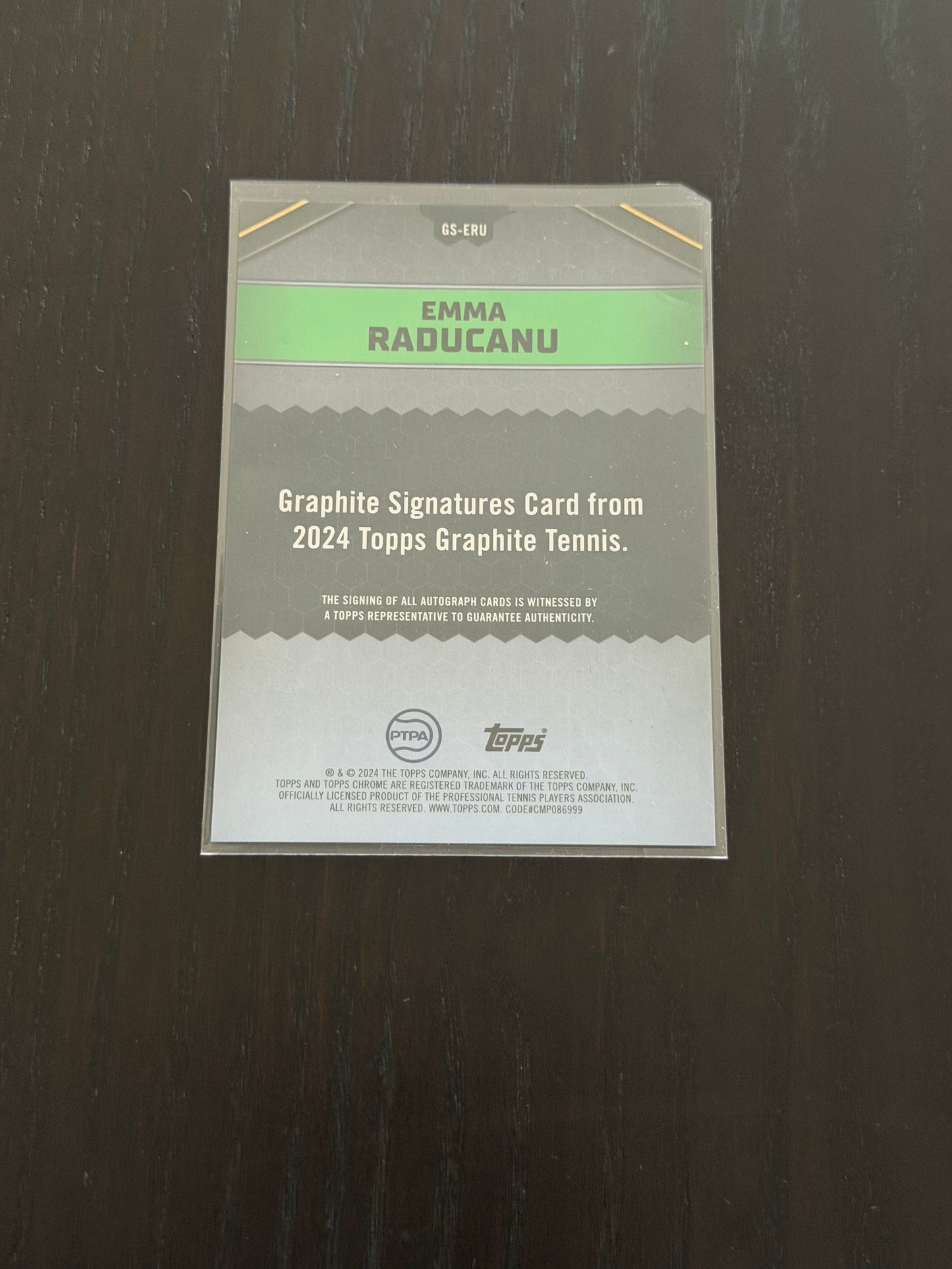 2024 Topps Graphite Autograph Emma Raducanu (B)