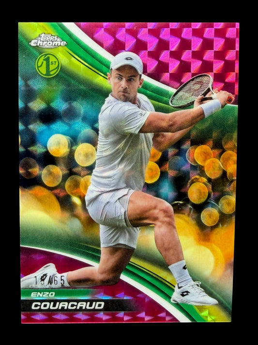 2025 Topps Chrome Tennis Pink Geometric Refractor 19/65 Enzo Couacaud