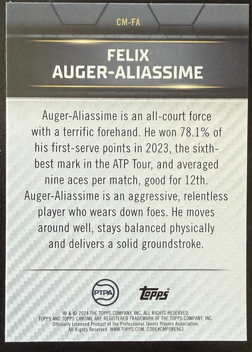 2024 Topps Graphite Tennis Court Masters Felix-Auger Aliassime