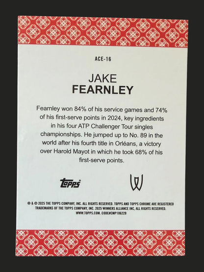 2025 Topps Chrome Tennis Aces Jake Fearnley