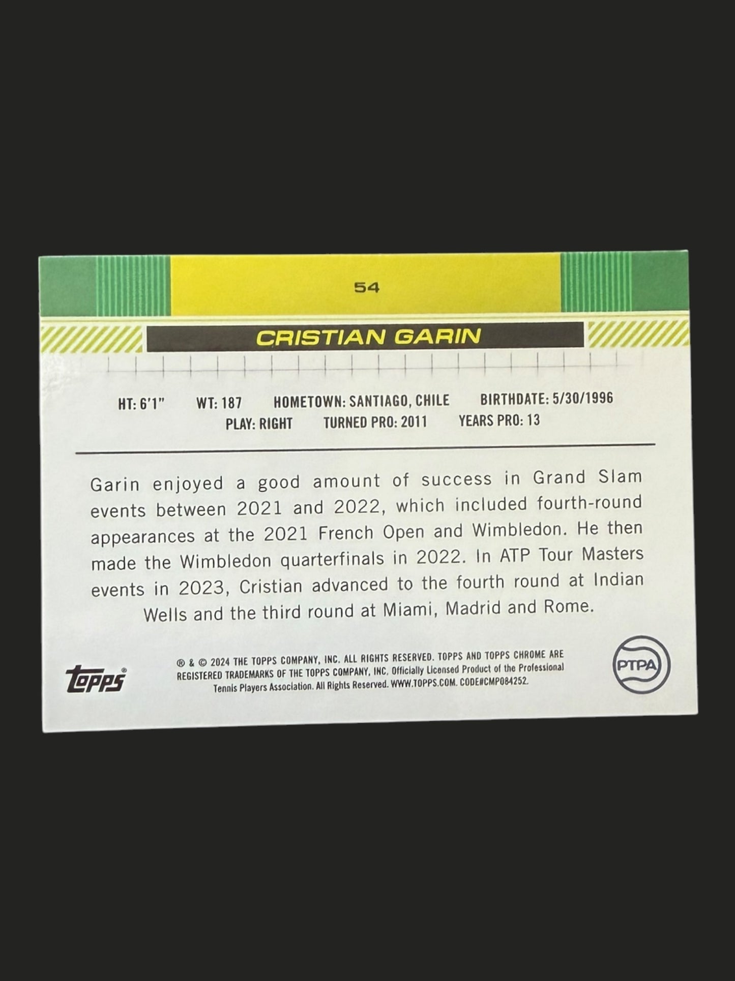 2024 Topps Chrome Cristian Garin