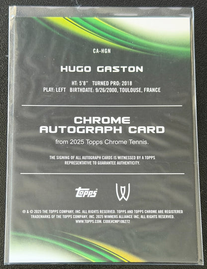 2025 Topps Chrome Blue Refractor 072/150 Autograph Hugo Gaston