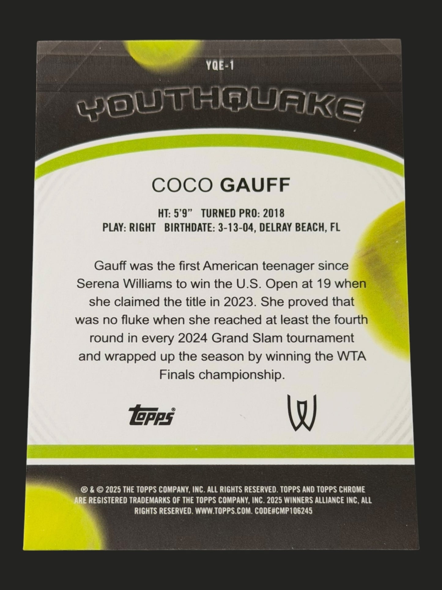 2025 Topps Chrome Youthquake Coco Gauff