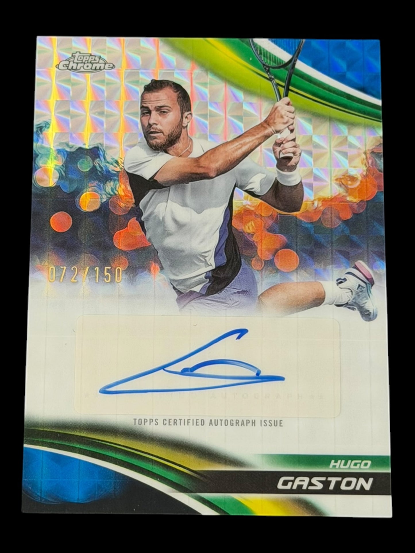 2025 Topps Chrome Blue Refractor 072/150 Autograph Hugo Gaston