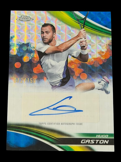 2025 Topps Chrome Blue Refractor 072/150 Autograph Hugo Gaston