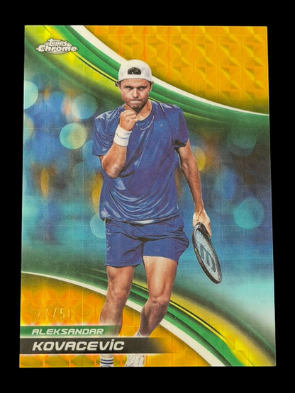 2025 Topps Chrome Tennis Gold Geometric Refractor 27/50 Aleksandar Kovacevic