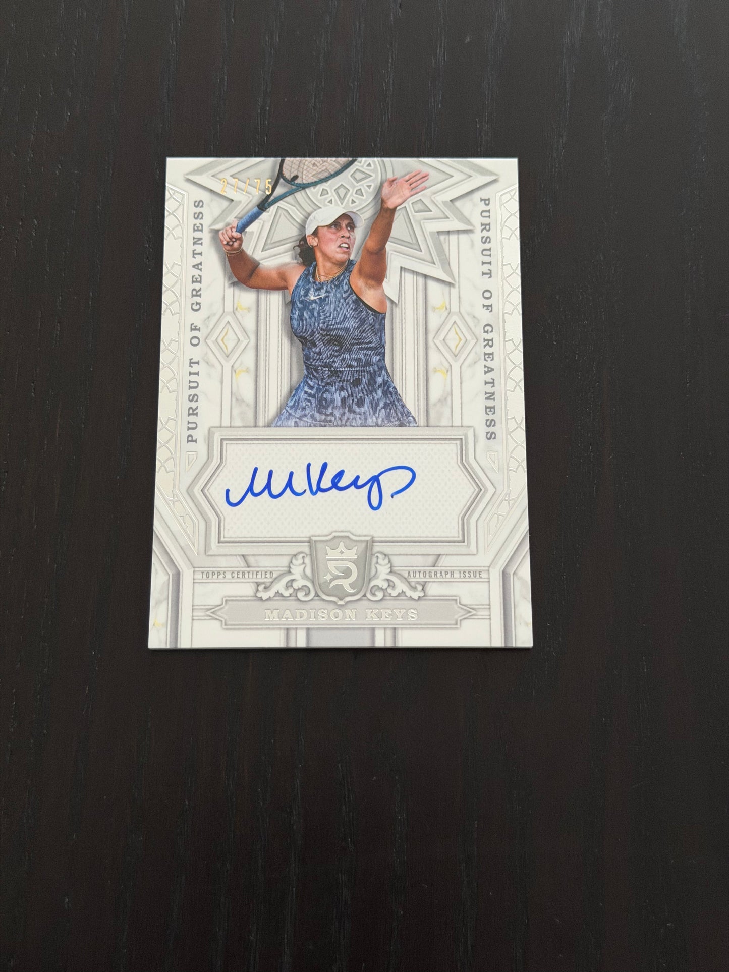 2024 Topps Royalty Madison Keys — Pursuit of Greatness Auto /75 tennis card