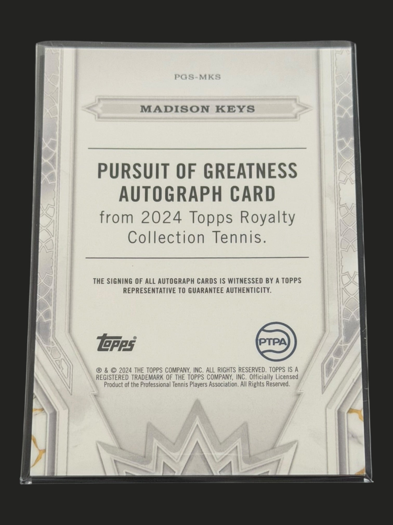 2024 Topps Royalty Madison Keys — Pursuit of Greatness Auto /75 tennis card