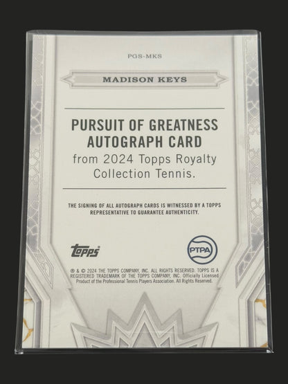 2024 Topps Royalty Madison Keys — Pursuit of Greatness Auto /75 tennis card