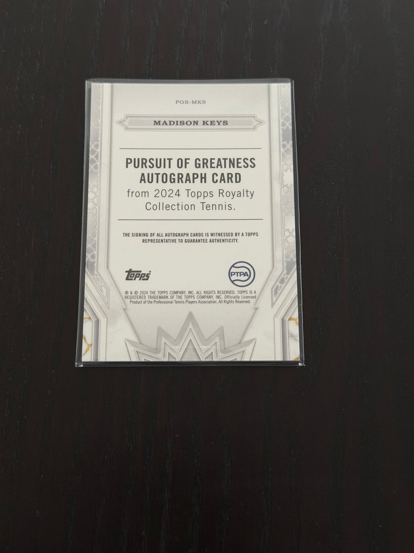 2024 Topps Royalty Madison Keys — Pursuit of Greatness Auto /75 tennis card