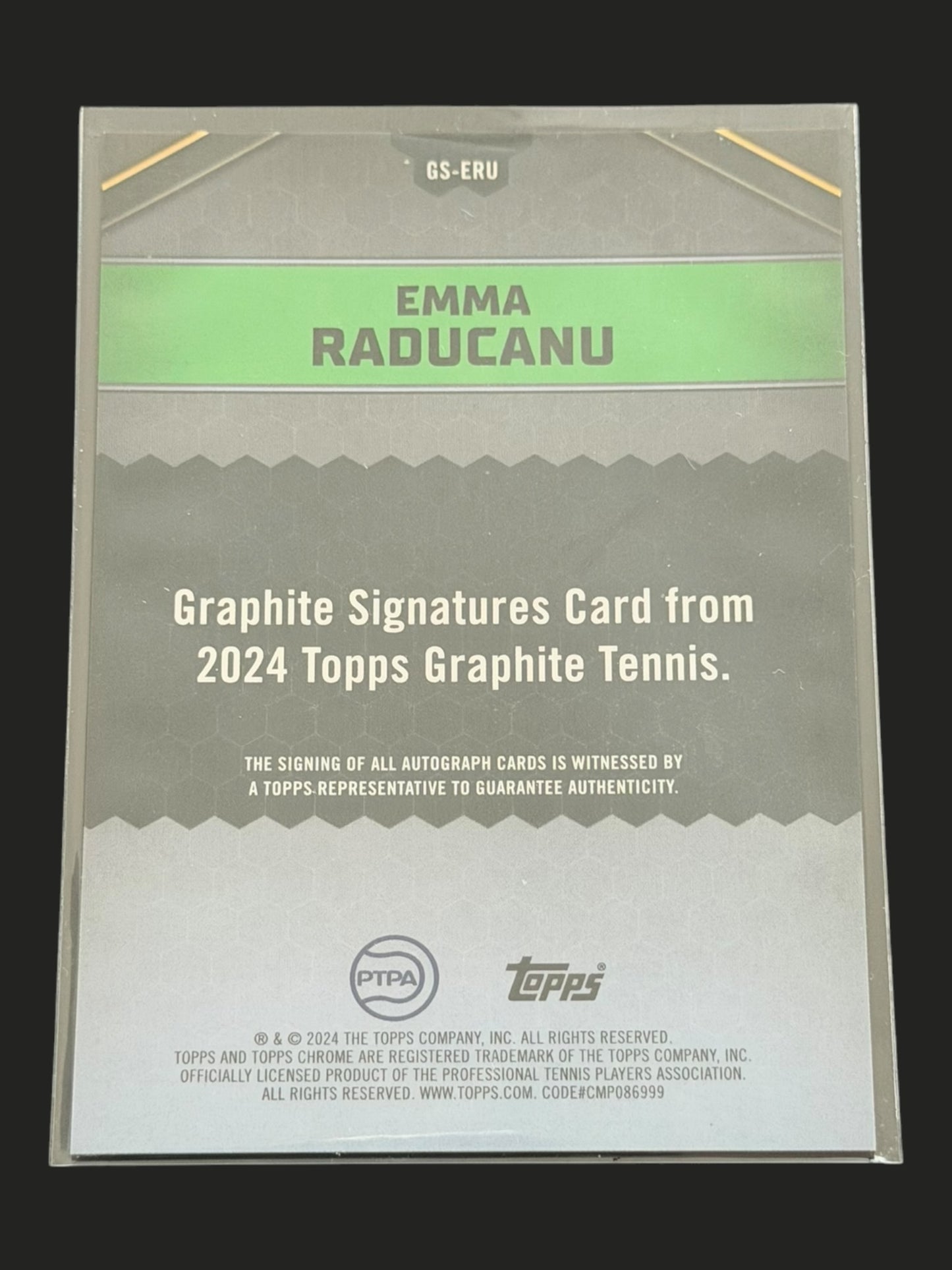 2024 Topps Graphite Autograph Emma Raducanu