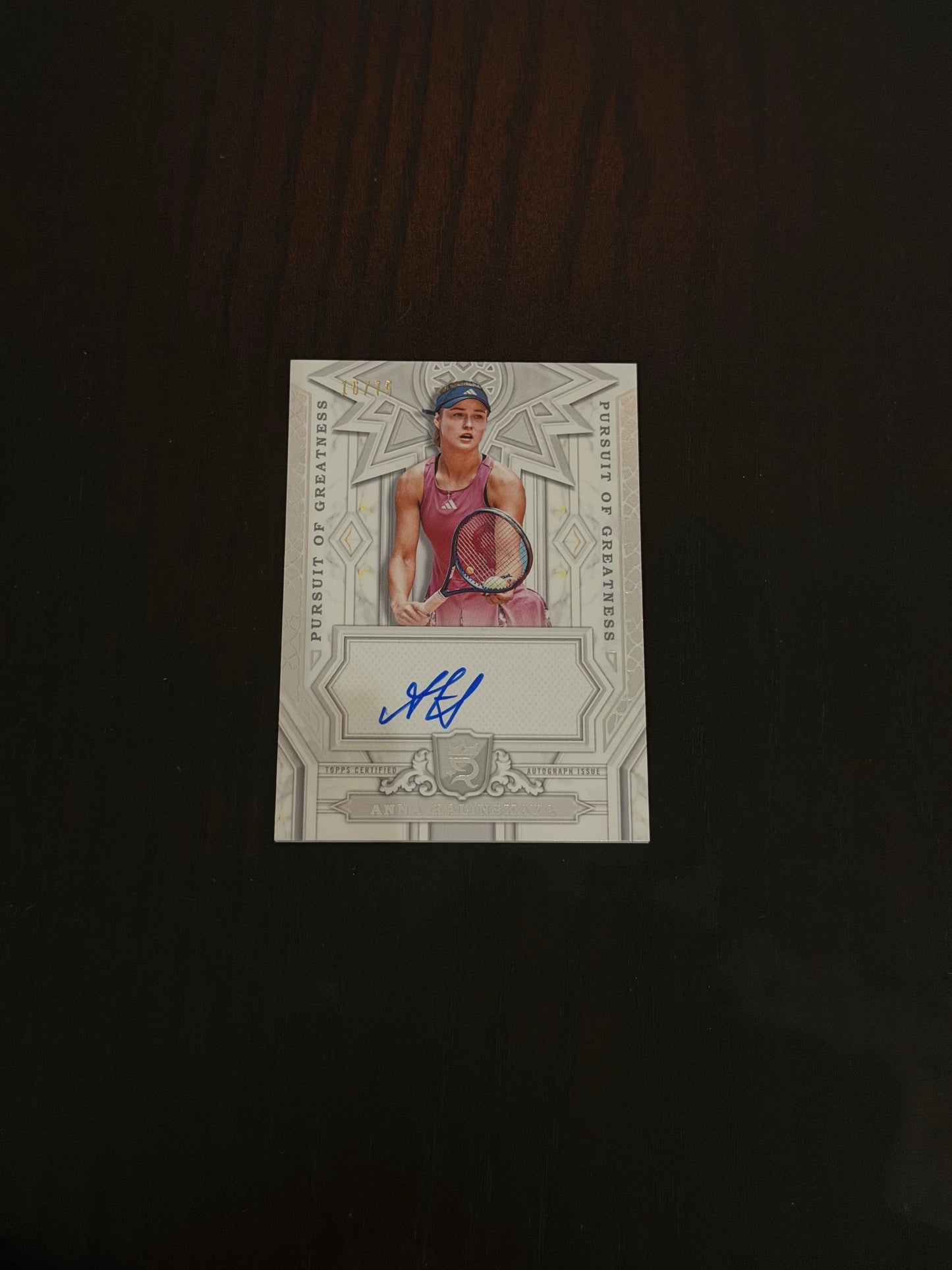 2024 Topps Royalty Pursuit of Greatness Autograph 16/75 Anna Kalinskaya