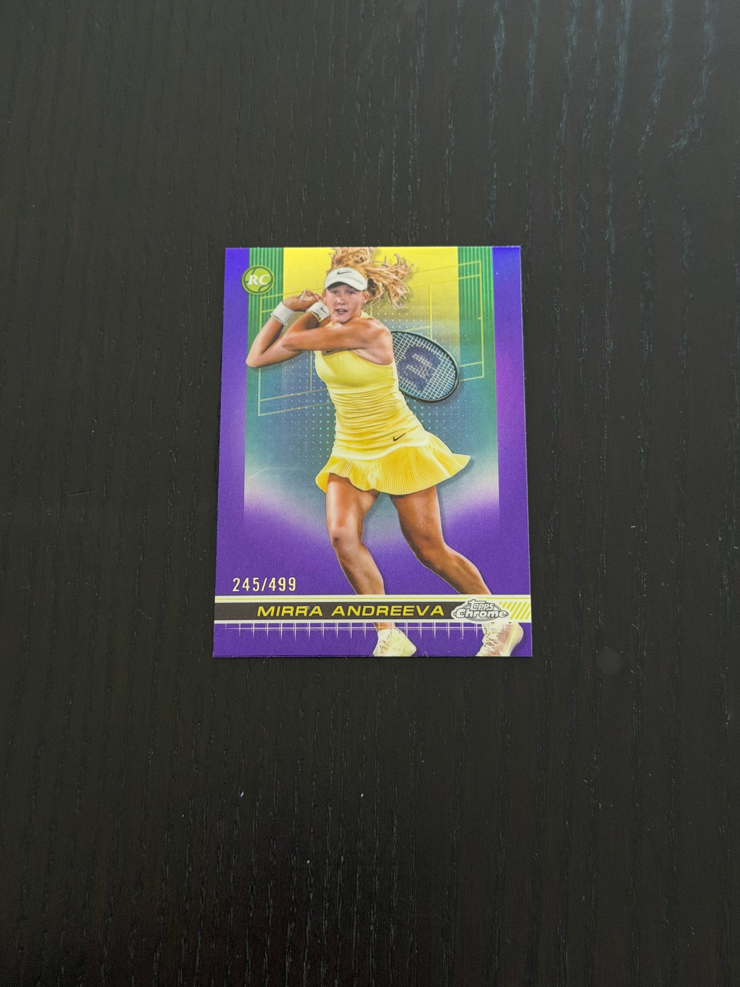 2024 Topps Chrome Tennis Purple Refractor 245/499 Mirra Andreeva