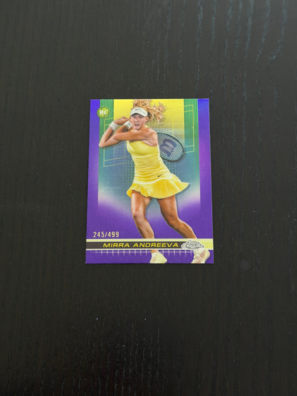 2024 Topps Chrome Tennis Purple Refractor 245/499 Mirra Andreeva