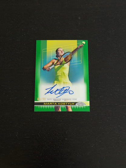 2024 Topps Chrome Tennis Green Auto 60/99 Marta Kostyuk