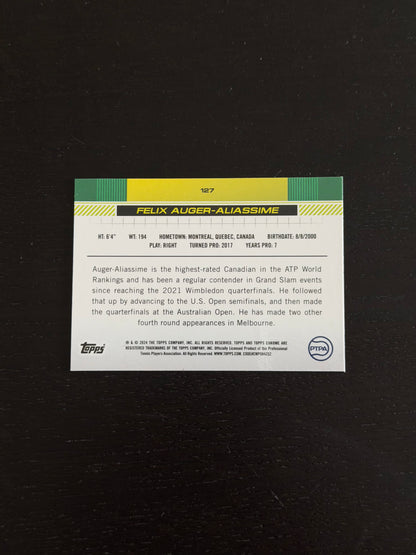 2024 Topps Chrome Tennis Purple Refractor 203/499 Felix Auger-Aliassime