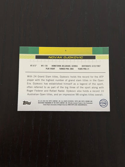 2024 Topps Chrome Lime Green 072/299 Novak Djokovic
