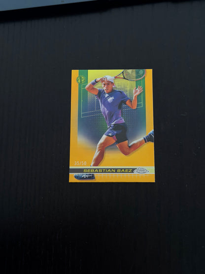 2024 Topps Chrome Tennis Gold Refractor 35/50 Sebastian Baez