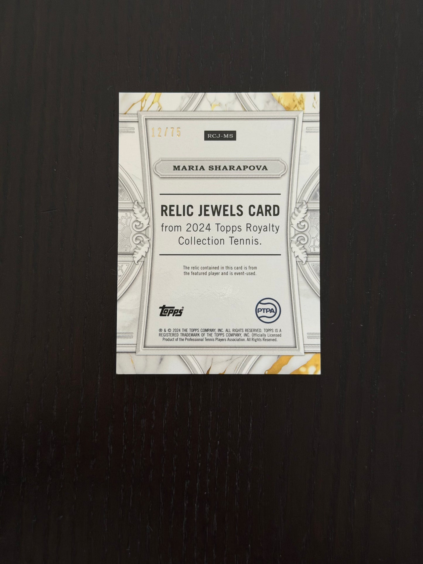 2024 Topps Royalty Relics Jewel 12/75 Maria Sharapova