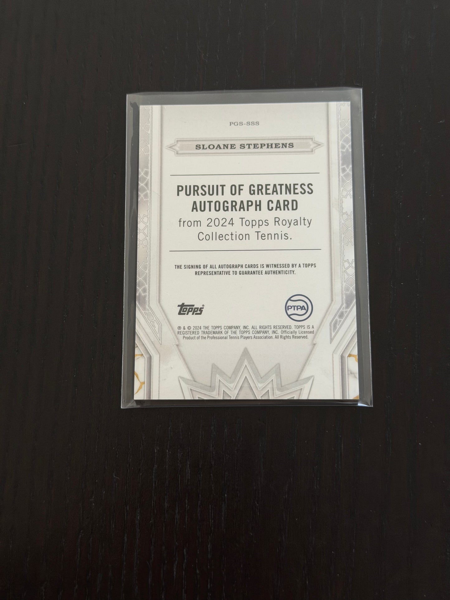 2024 Topps Royalty Pursuit of Greatness Autograph 32/75 Sloane Stephens