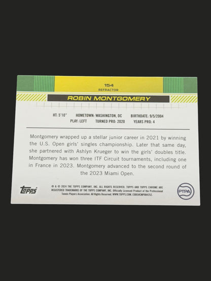 2024 Topps Chrome Robin Montgomery — Refractor tennis card