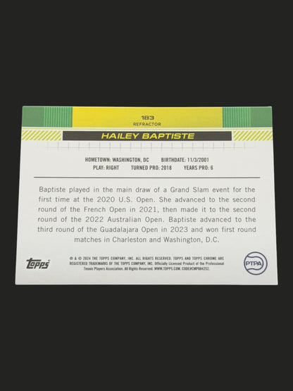 2024 Topps Chrome Hailey Baptiste — Refractor tennis card