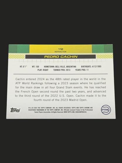 2024 Topps Chrome Pedro Cachin — Refractor tennis card