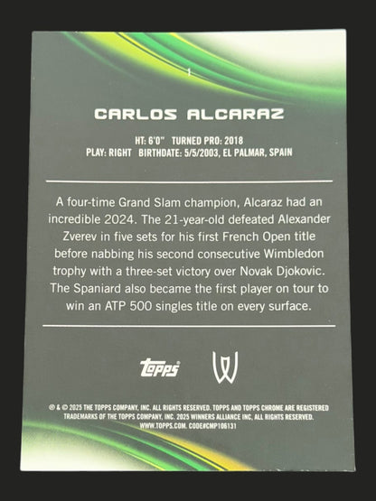 2025 Topps Chrome Tennis Purple Green 071/125 Carlos Alcaraz