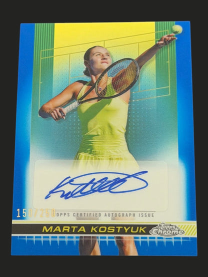 2024 Topps Chrome Tennis Blue Auto 150/250 Marta Kostyuk