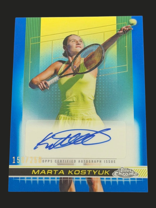 2024 Topps Chrome Tennis Blue Auto 150/250 Marta Kostyuk