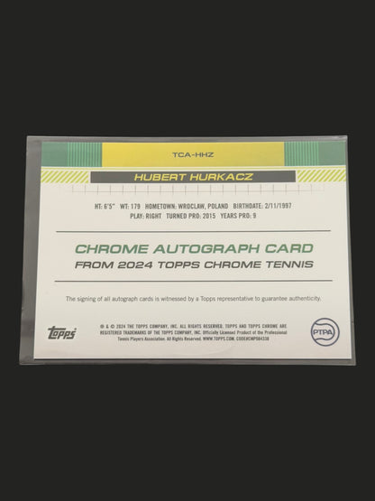2024 Topps Chrome Tennis Auto Hubert Hurkacz